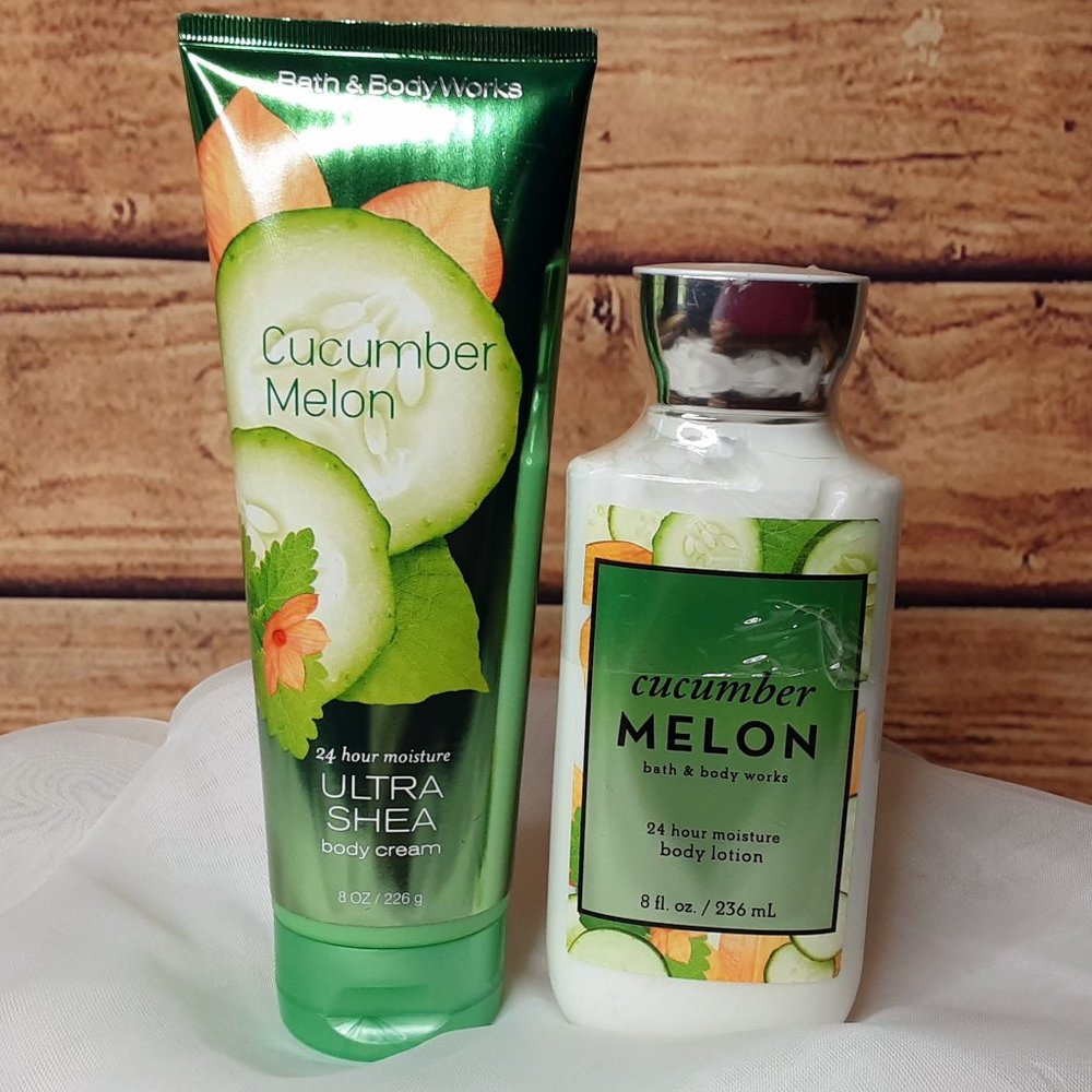 BATH & BODY WORKS 2-PIECE 'CUCUMBER MELON' MOISTURIZING BODY CARE SET - Picture 8 of 8